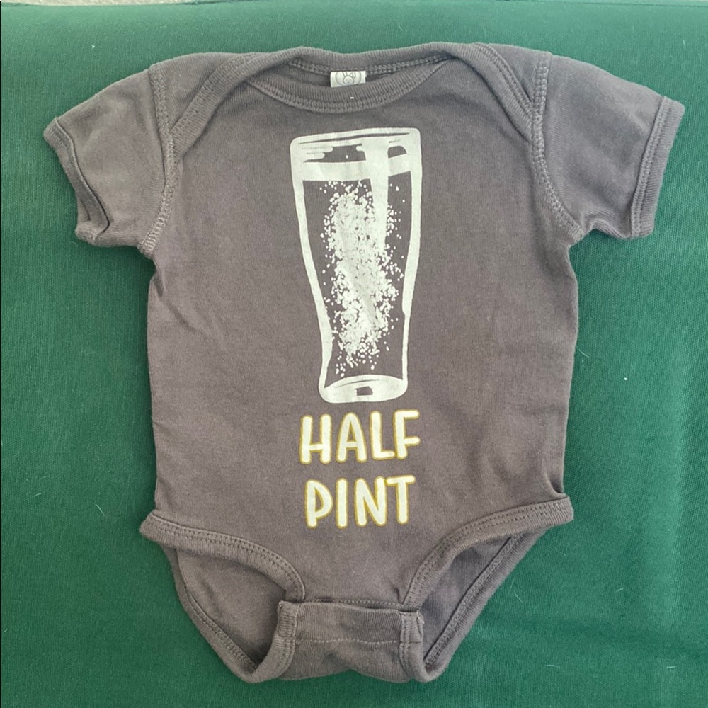 Half Pint Baby Onesie in Gray